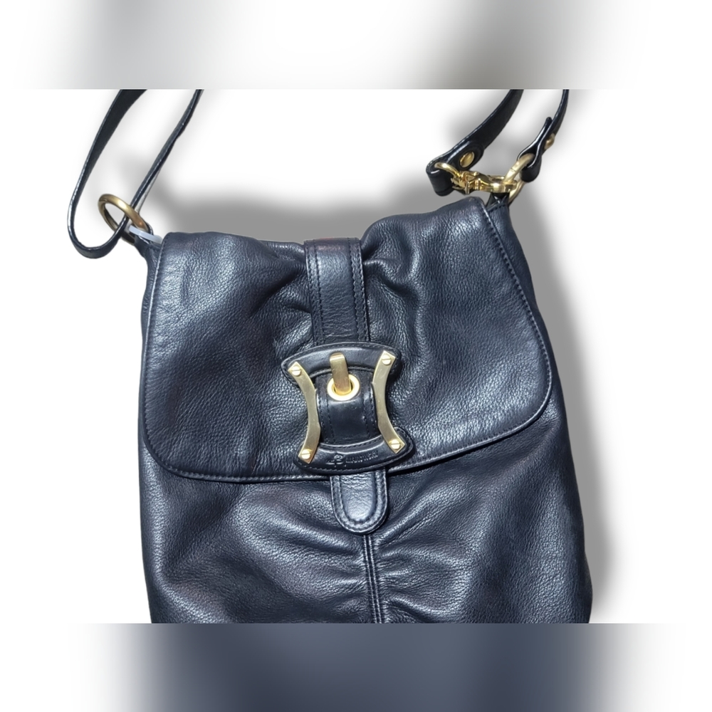 B. Makowsky Women's Black 100% Genuine Leather Hobo Shoulder Bag